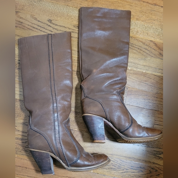 Hanna Sz 8 Brown Tall Heeled Boots - Picture 3 of 6